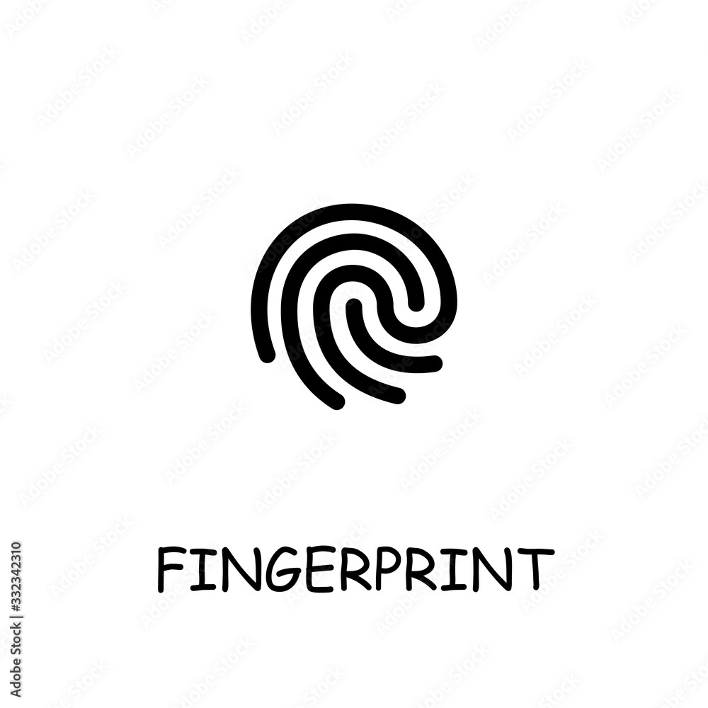 Fingerprint flat vector icon Fingerprint flat vector icon