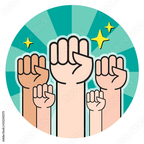 Vector of fist hand - power and help.