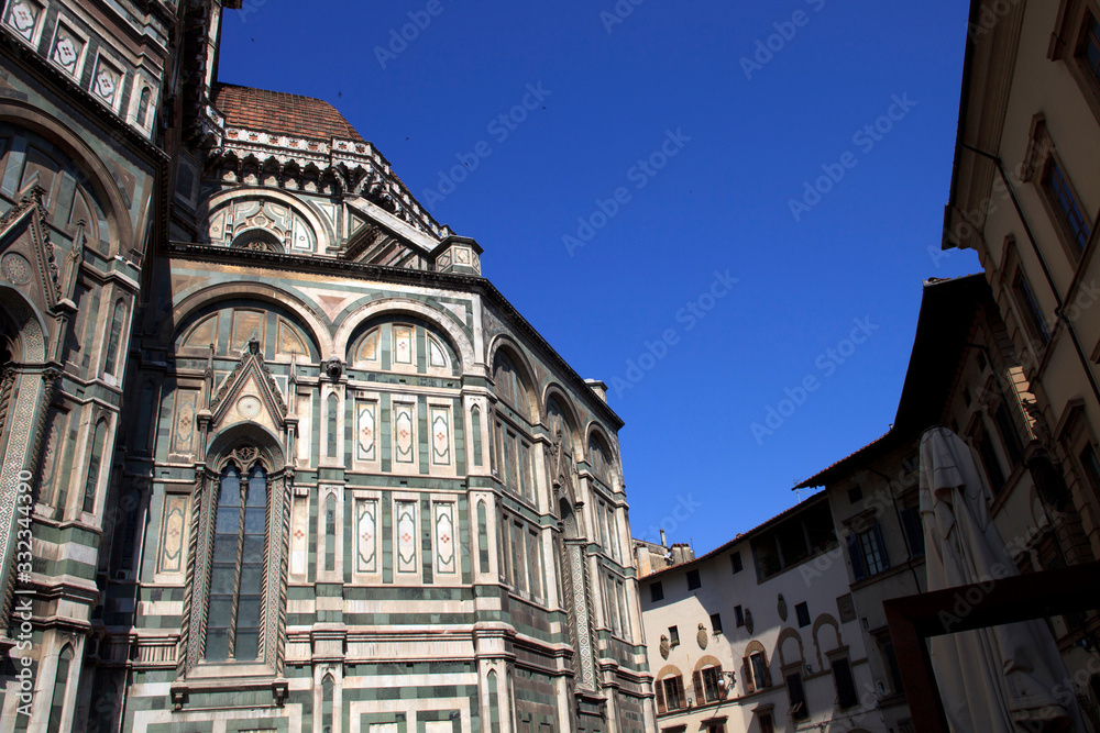 Firenze, Italy - April 21, 2017: The Duomo and  Brunelleschi cupola in Florence, Firenze, Tuscany, Italy