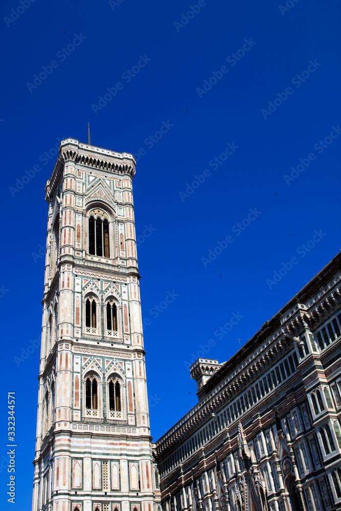 Firenze, Italy - April 21, 2017: The Duomo with Giotto Bell Tower in Florence, Firenze, Tuscany, Italy