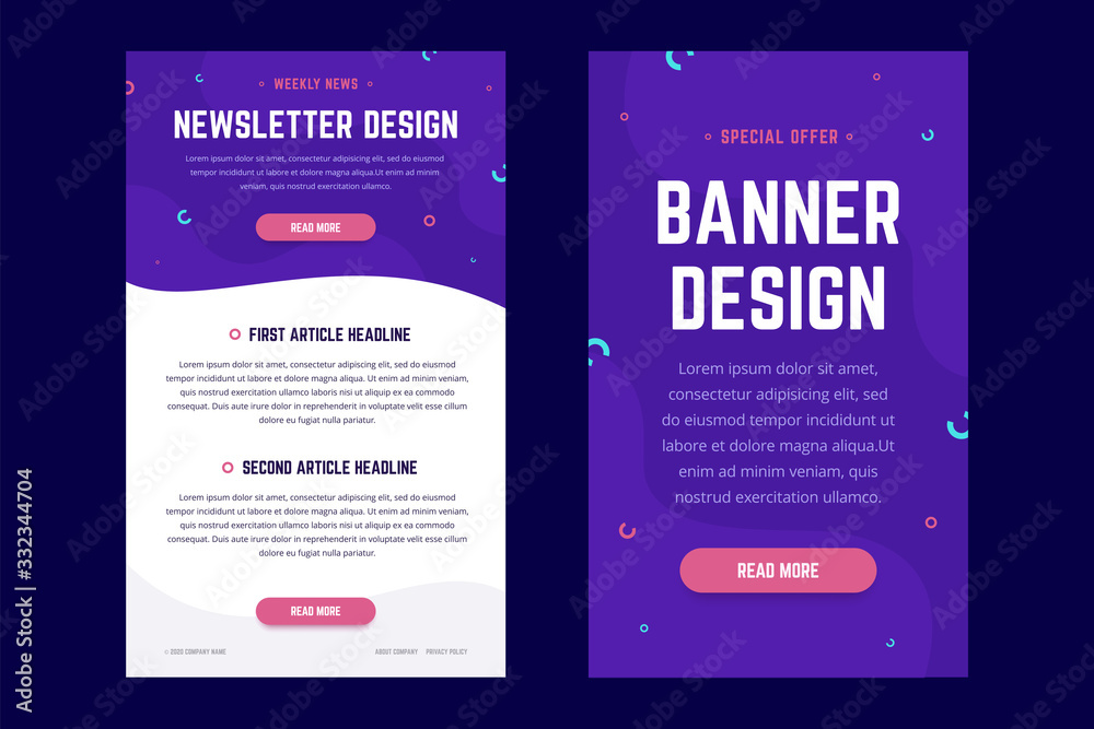 Newsletter, email design template, and vertical banner design ...
