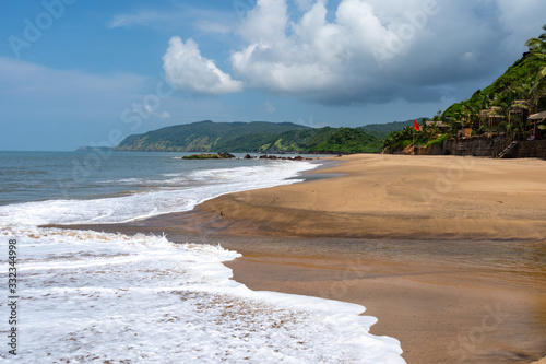 sunny day at kola beach in goa, india