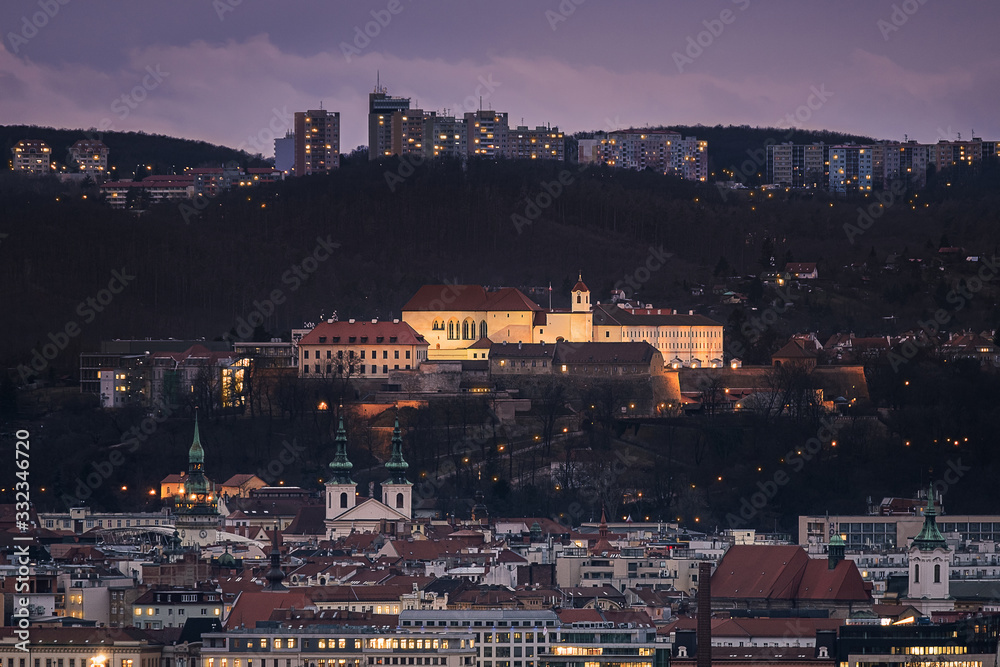 Spilberk Castle with panorama Brno, Czech Republic	