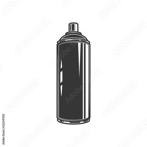 Original outline illustration Spray paint in retro style.
