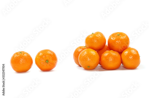 tangerines or mandarins isolated on white background