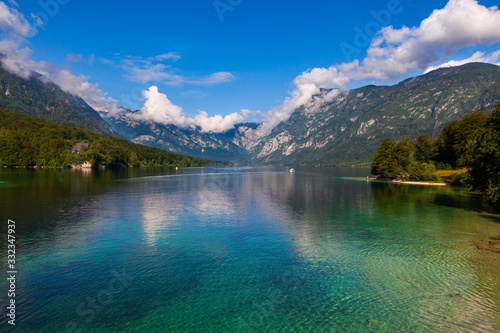 View of scenic Bohinj lake, Slovenia © bepsphoto