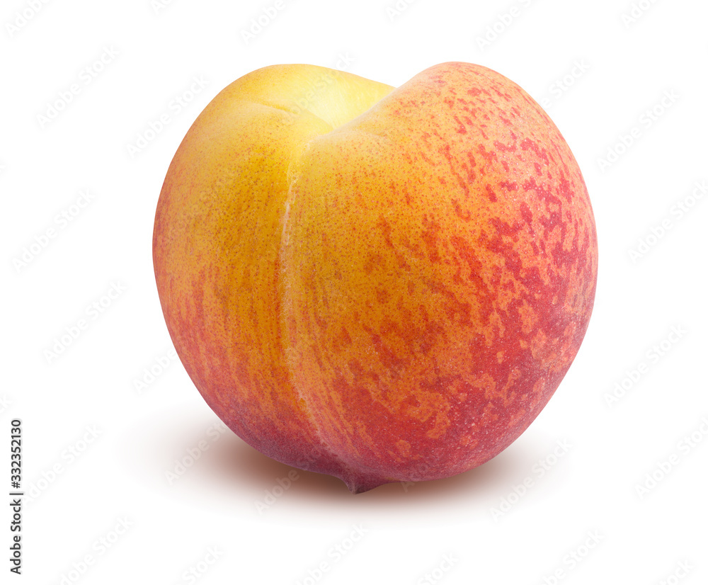 Pink peach isolated on white background. This image has better resolution and quality, and absolute sharpness from foreground to background. Pink peach isolated on white background. This image has better resolution and quality, and absolute sharpness from foreground to background.