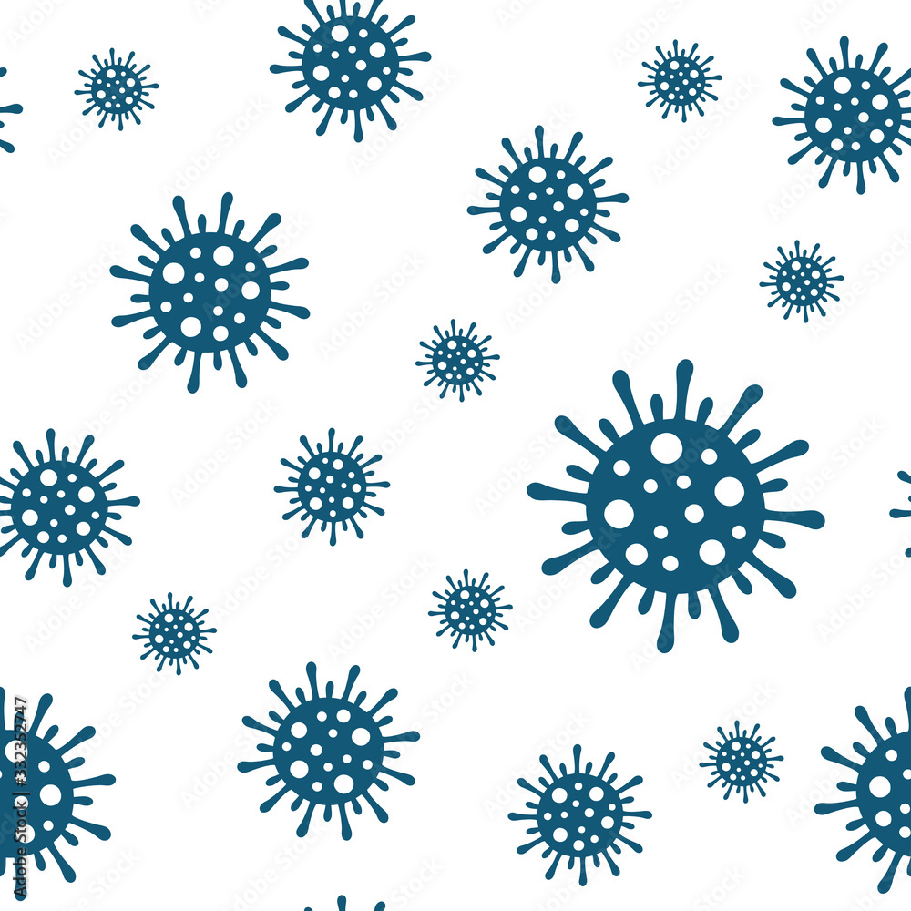 Virus infection seamless pattern. Coronavirus Epidemic Covid-19. Vector Virus infection seamless pattern. Coronavirus Epidemic Covid-19. Vector