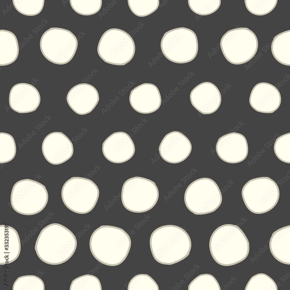 Black, gold and withe dots seamless pattern print background