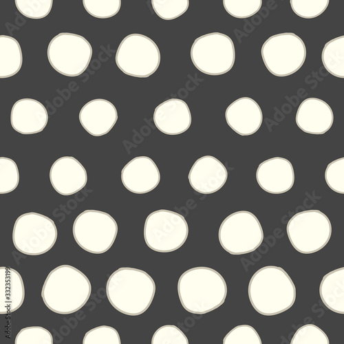 Black, gold and withe dots seamless pattern print background