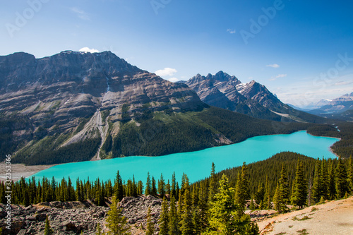 Le lac Peyto du parc national Banff au Canada 
