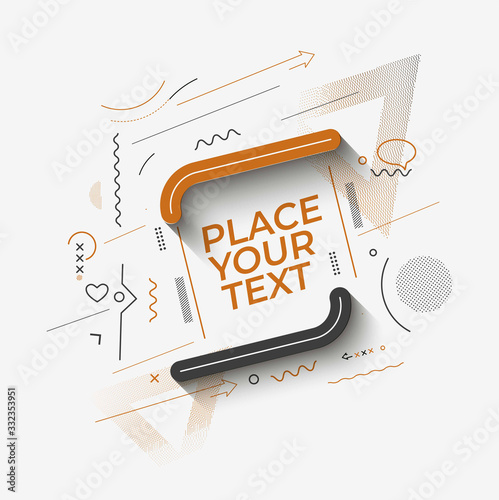 Abstract technological promotion geometric shapes banner, Structure pattern technology backdrop..