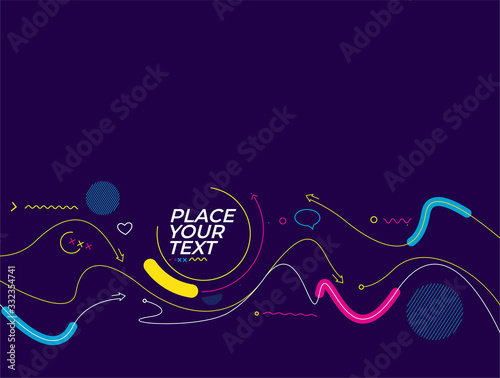 Abstract technological promotion geometric shapes banner, Structure pattern technology backdrop..