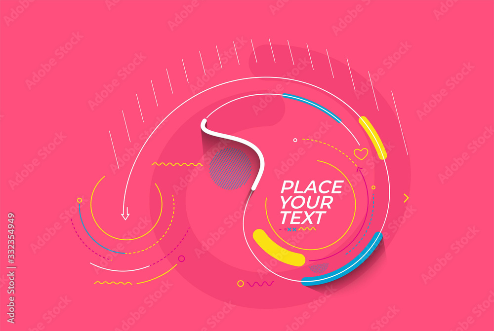 Obraz premium Abstract technological promotion geometric shapes banner, Structure pattern technology backdrop..