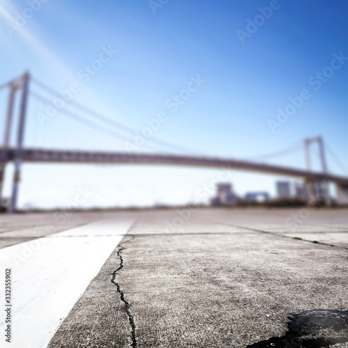 Photography Street of free space and blurred landscape of bridge.