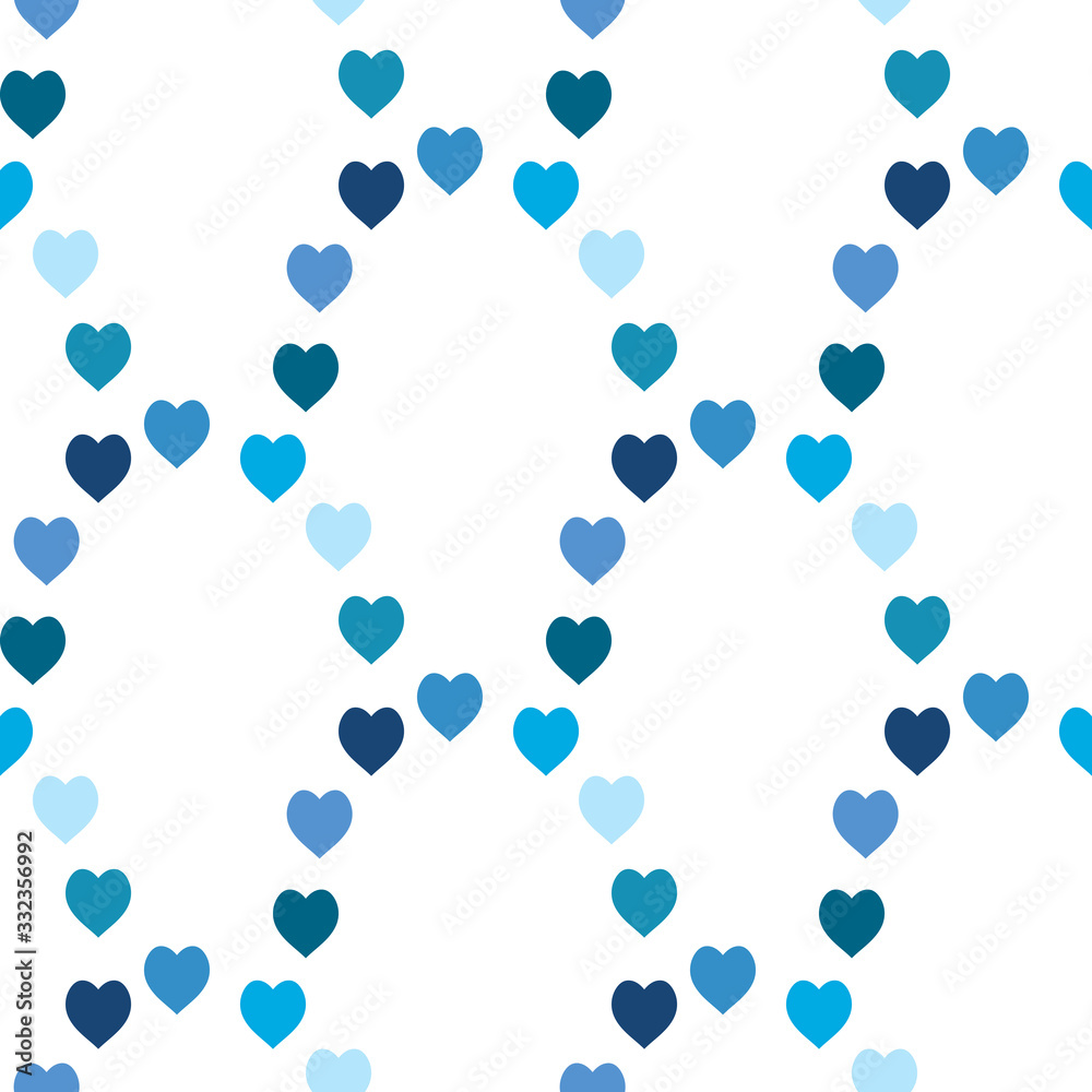 Seamless pattern with exquisite light and dark blue hearts on white background for plaid, fabric, textile, clothes, tablecloth and other things. Vector image. Seamless pattern with exquisite light and dark blue hearts on white background for plaid, fabric, textile, clothes, tablecloth and other things. Vector image.