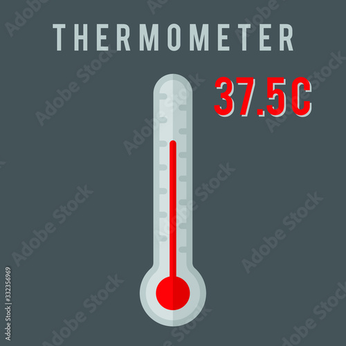 thermometer flat icon design. vector illustration.