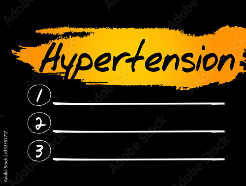Hypertension blank list, health concept background
