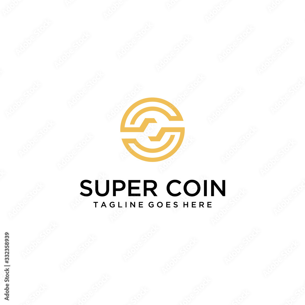 Creative Illustration modern S sign coin logo design template