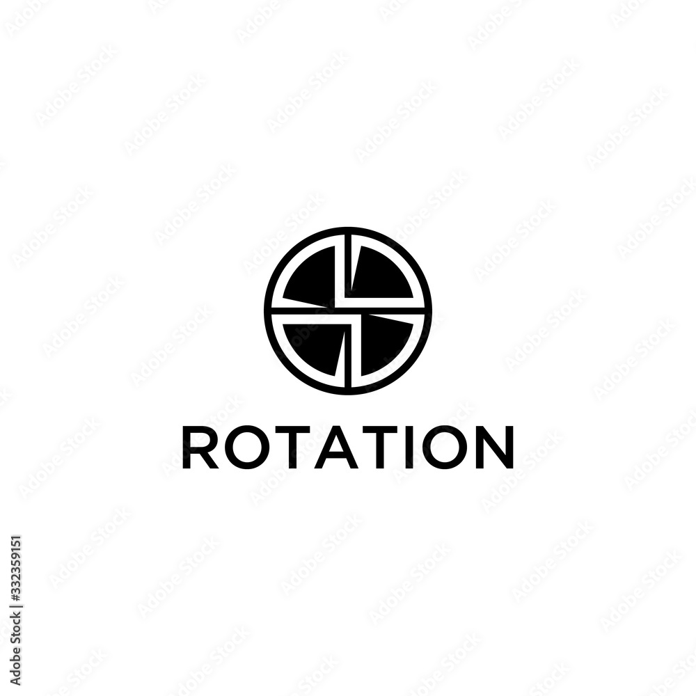 Creative modern abstract circle rotation sign logo design.