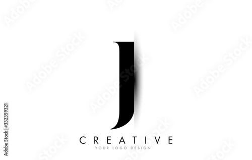 J Letter Logo with Creative Shadow Cut Design.