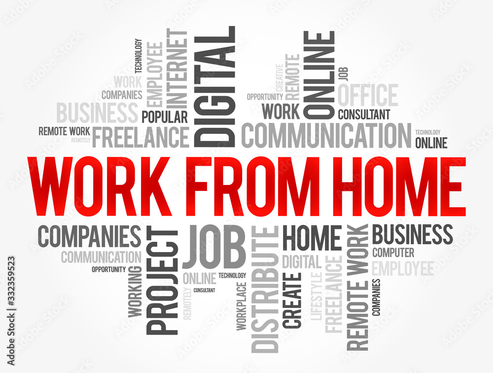 Work From Home word cloud, business concept background Work From Home word cloud, business concept background
