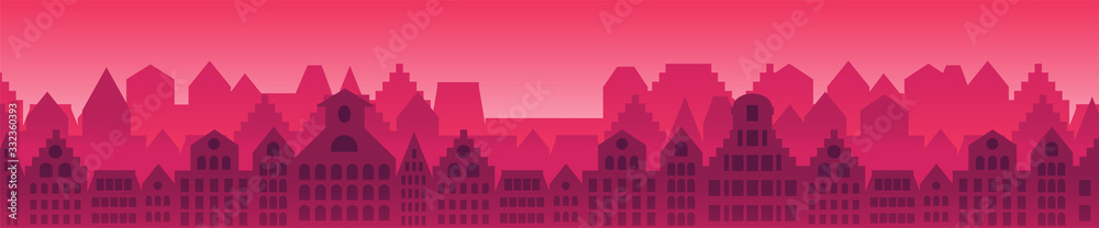 Urban architecture flat vector illustration