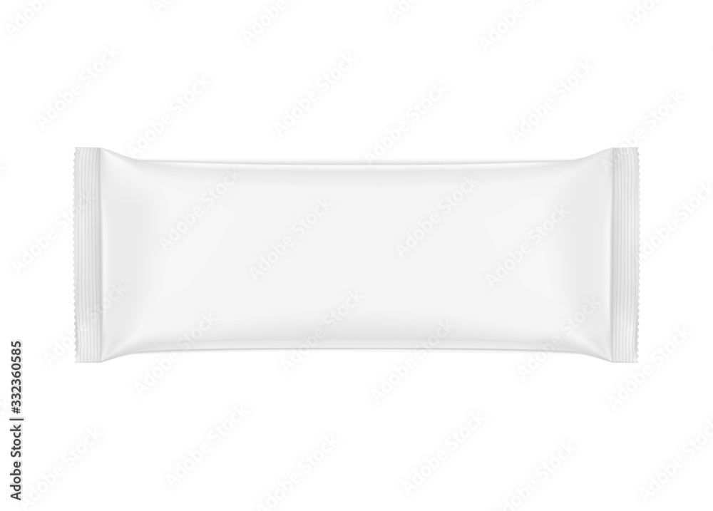 Blank mockup of flow pack. Vector illustration isolated on white background. It can be used in the adv, promo, package, etc. EPS10. Blank mockup of flow pack. Vector illustration isolated on white background. It can be used in the adv, promo, package, etc. EPS10.