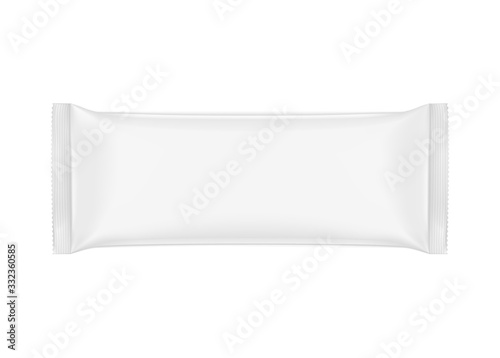 Blank mockup of flow pack. Vector illustration isolated on white background. It can be used in the adv, promo, package, etc. EPS10.	