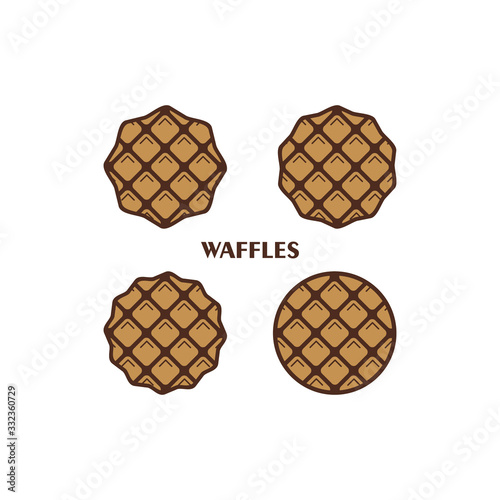 Set of waffles vector / icon collection