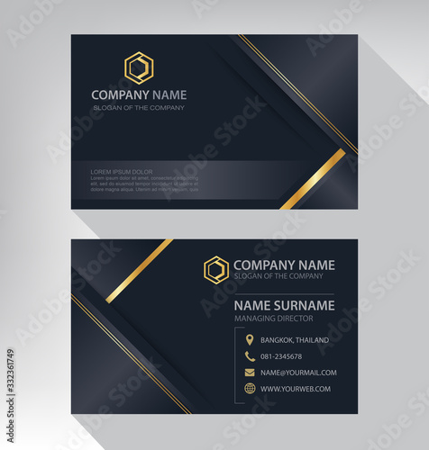 Luxury and modern. vector business card template. design black and gold color