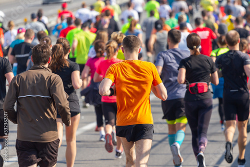 Many people run amateur marathon