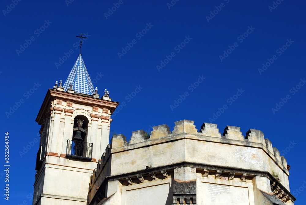 View of San Estaban Church (Iglesia de San Esteban), Seville, Spain.