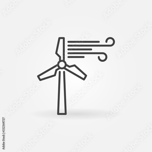 Vector Wind Turbine concept icon or design element in thin line style