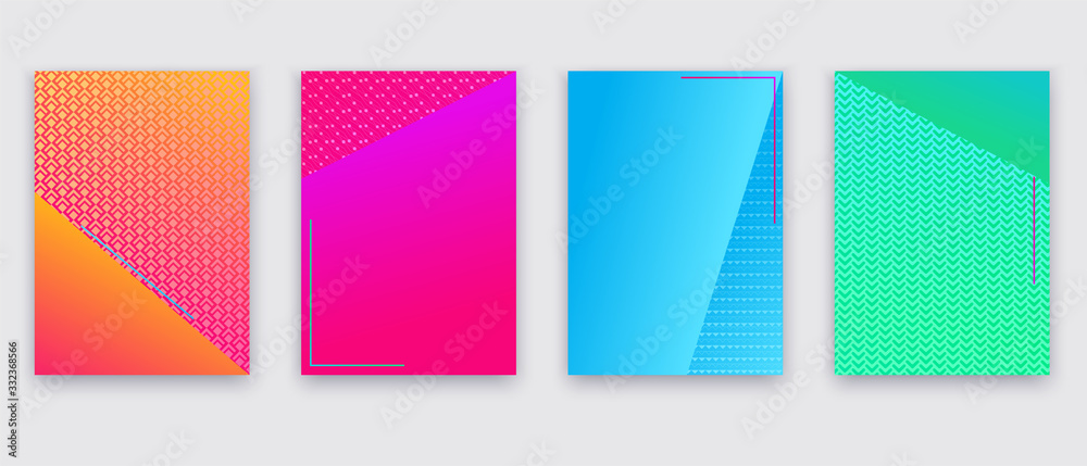 Business multicolored banners. Social Media Design. Template vector. Abstract triangle orange pink blue green backgrounds with light texture