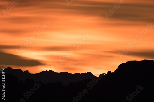 Sunset in mountain