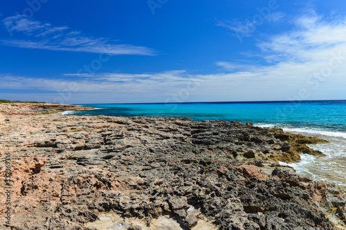 Ragged coast of Mallorca at Cap de Ses Salines