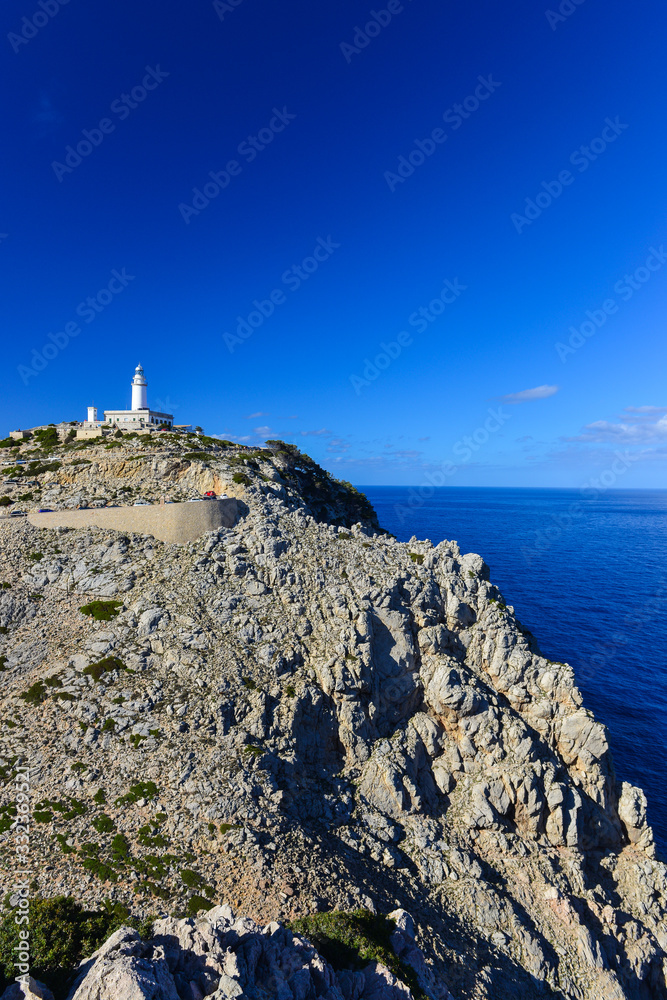 Majorca Mallorca lighthouse Cap Formentor evening landscape nature Mediterranean Sea Spain travel