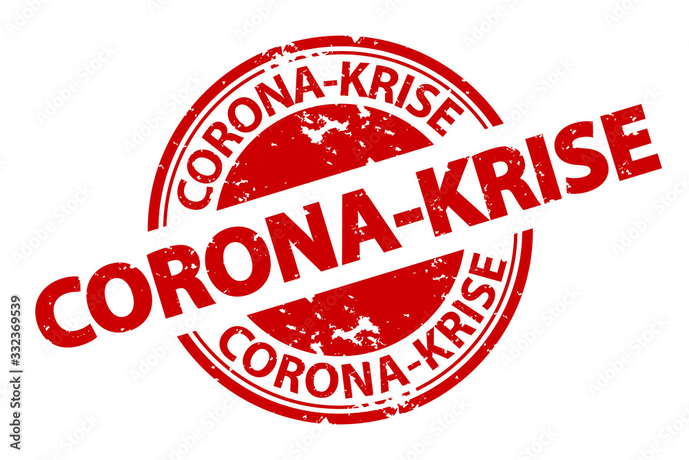 German Rubber Stamp Seal Corona Crisis - Red Vector Illustration - Isolated On White Background German Rubber Stamp Seal Corona Crisis - Red Vector Illustration - Isolated On White Background