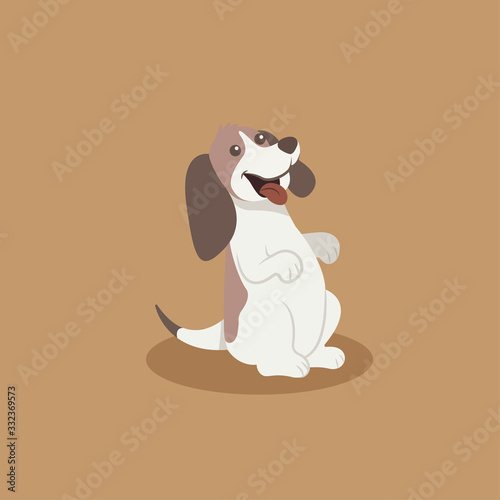 Cute beagle dog cartoon vector