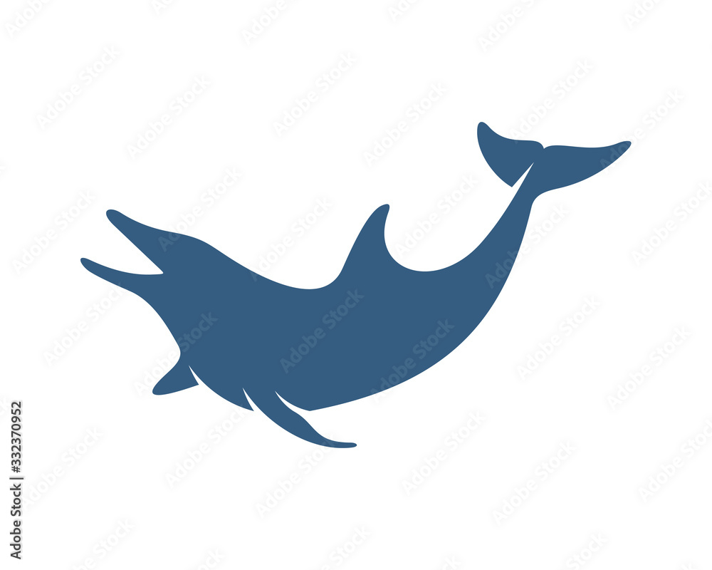 Dolphins logo design vector template. Silhouette of Dolphins design illustration Dolphins logo design vector template. Silhouette of Dolphins design illustration