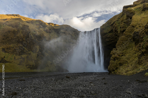 Iceland Skogafoss rainbow waterfall