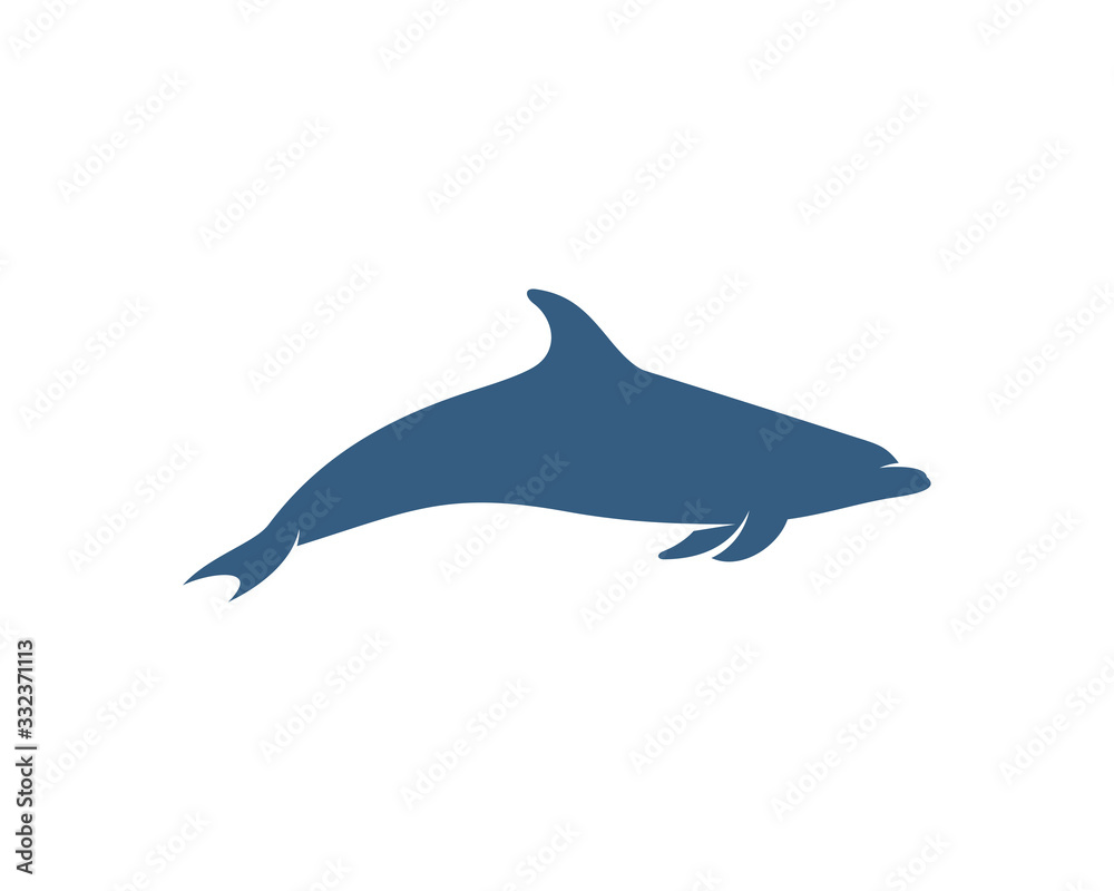 Fototapeta premium Dolphins logo design vector template. Silhouette of Dolphins design illustration