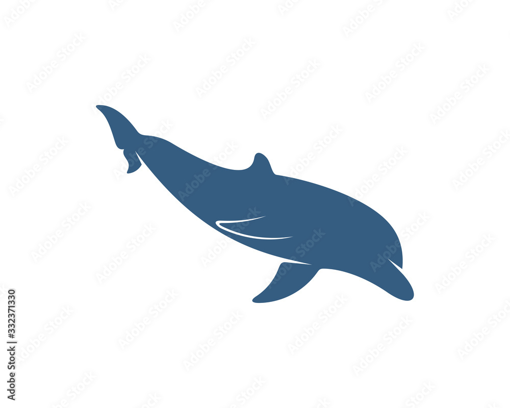 Dolphins logo design vector template. Silhouette of Dolphins design illustration Dolphins logo design vector template. Silhouette of Dolphins design illustration