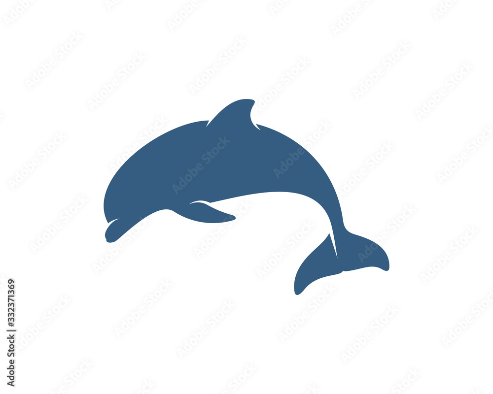 Fototapeta premium Dolphins logo design vector template. Silhouette of Dolphins design illustration