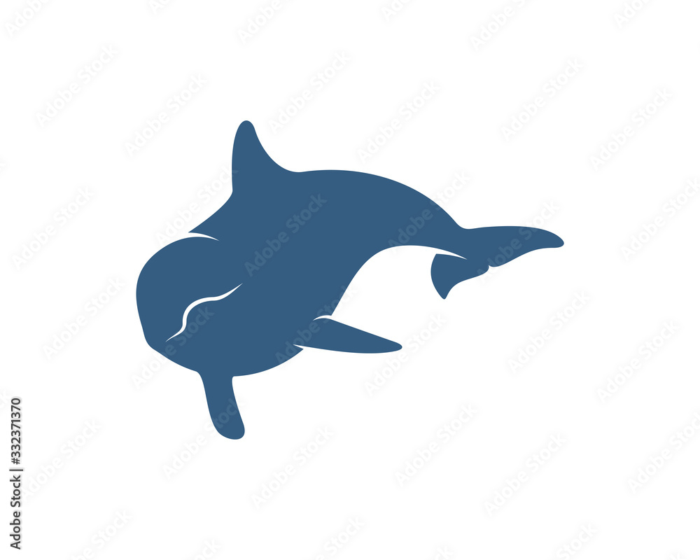 Dolphins logo design vector template. Silhouette of Dolphins design illustration Dolphins logo design vector template. Silhouette of Dolphins design illustration