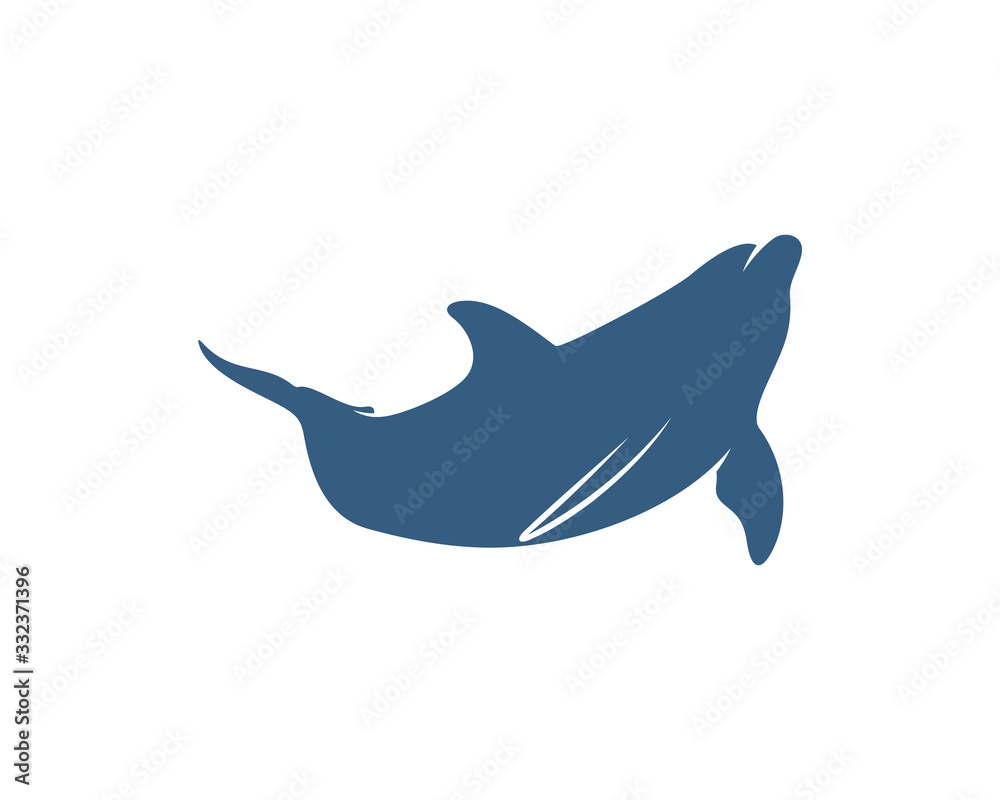Dolphins logo design vector template. Silhouette of Dolphins design illustration Dolphins logo design vector template. Silhouette of Dolphins design illustration