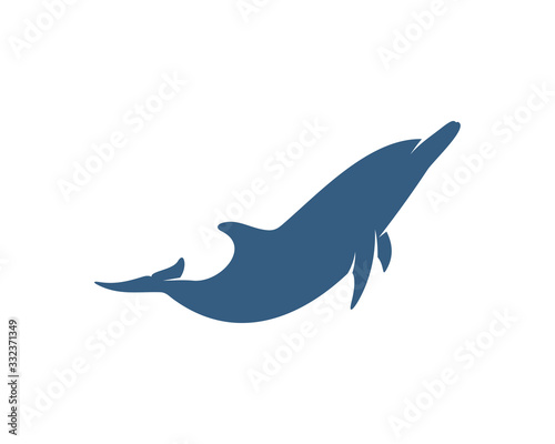 Dolphins logo design vector template. Silhouette of Dolphins design illustration