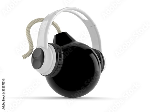 Bomb with headphones