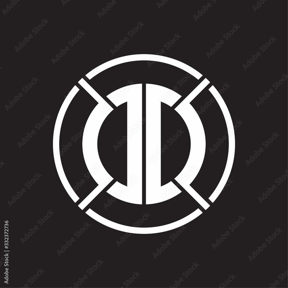 DD Logo monogram with four part circle slash rounded design template ...